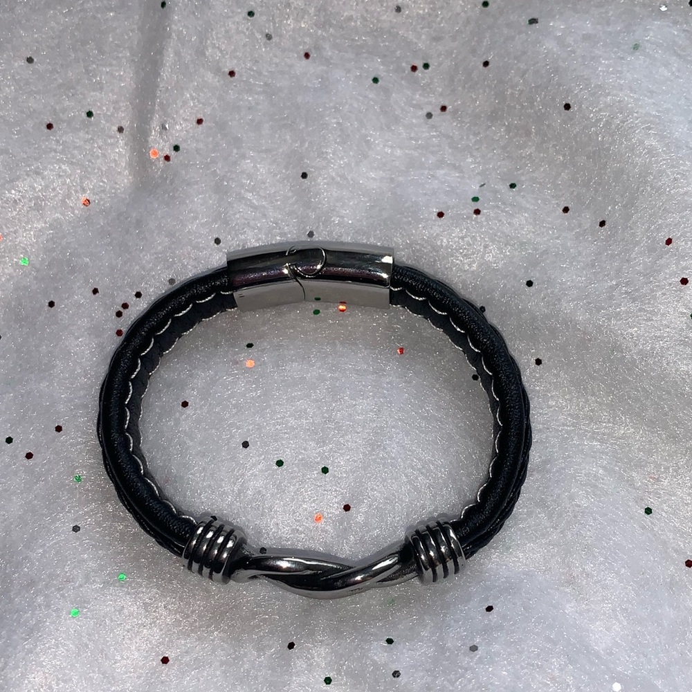 Genuine Braided Leather Bangle/Cuff Bracelet… Unisex (Men’s or Women’s) - Picture 15 of 16